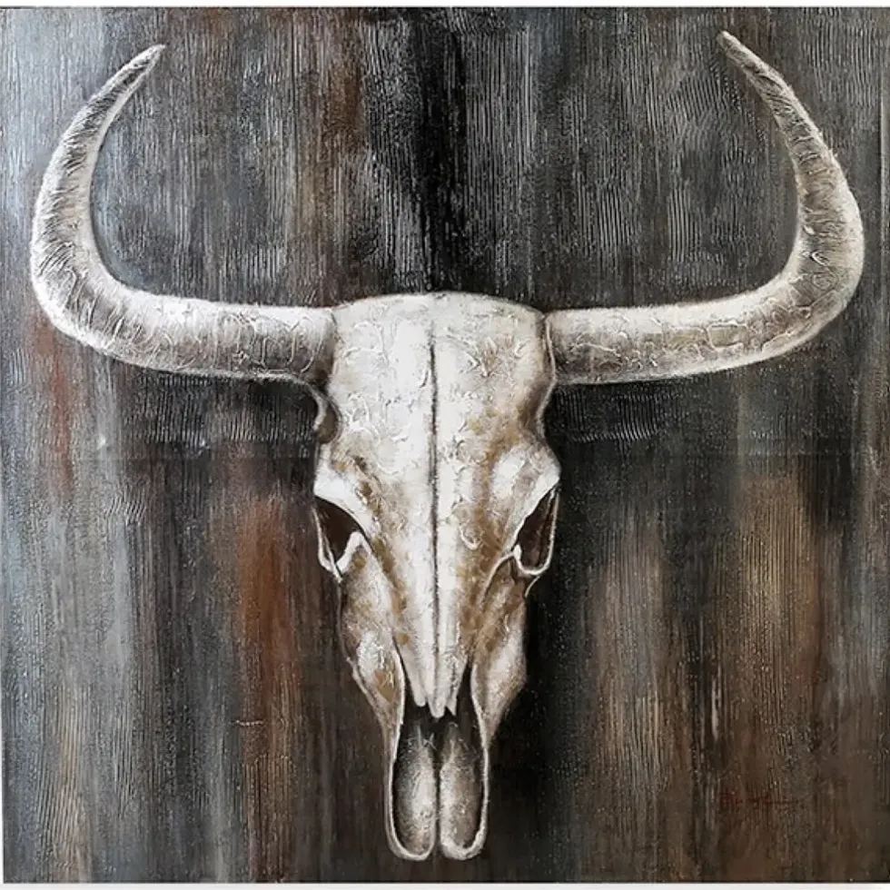 Leinwandbild Büffel 100×100 cm