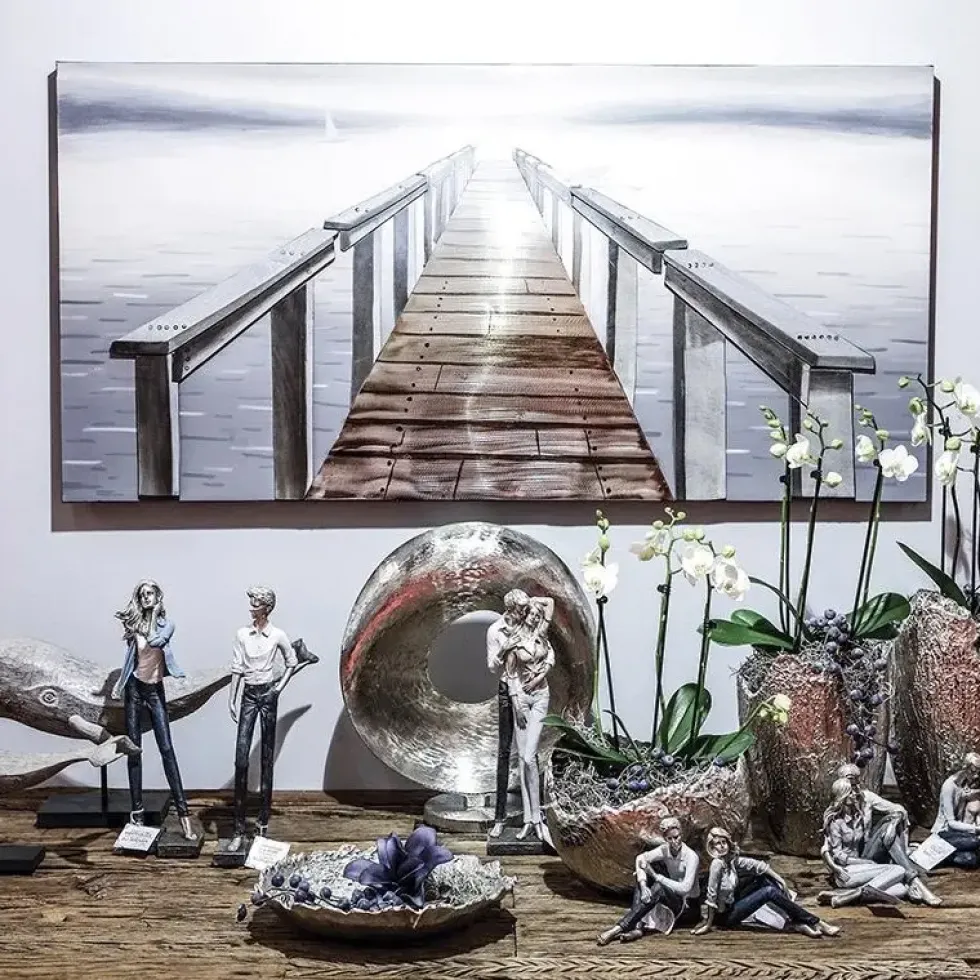Leinwandbild Bootssteg 75×150 cm