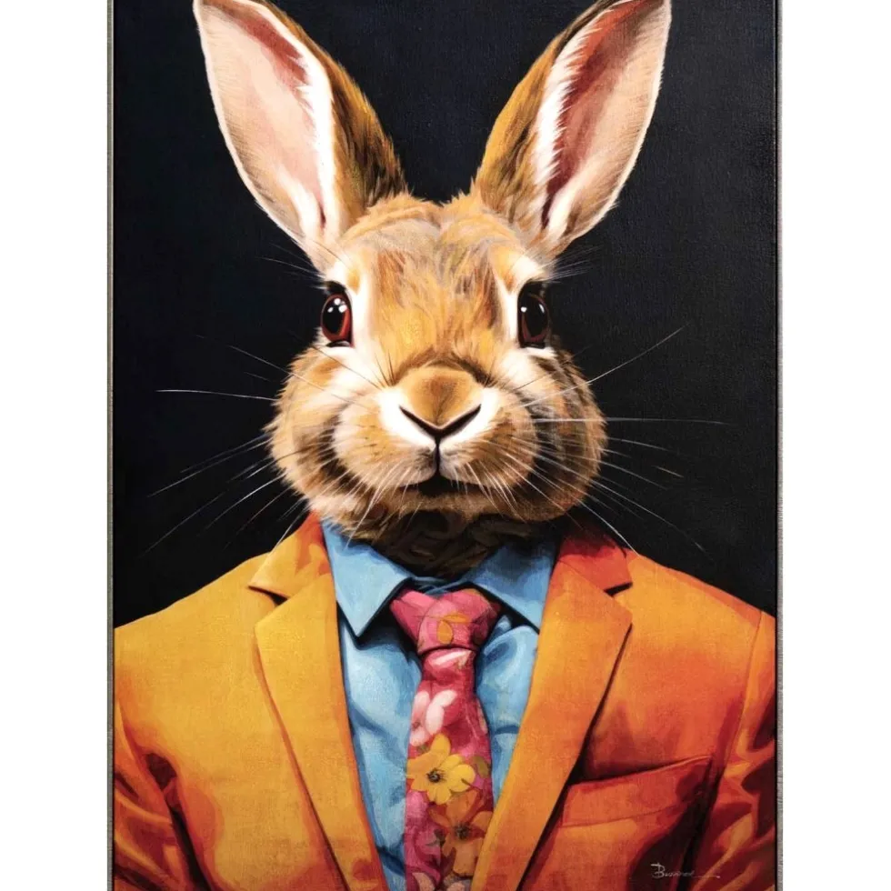 Leinwandbild Business Hase gelb 30×40 cm
