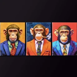 Leinwandbild Business Monkey rot 30×40 cm