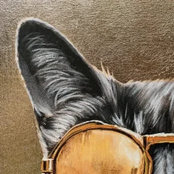 Leinwandbild Cool Cat gold 80×80 cm