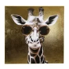 Leinwandbild Giraffe gold 80×80 cm