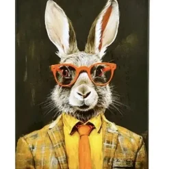 Leinwandbild Looky Looky Hase gelb 30×40 cm