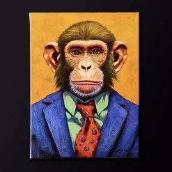 Leinwandbild Manager Gorilla orange 30×40 cm