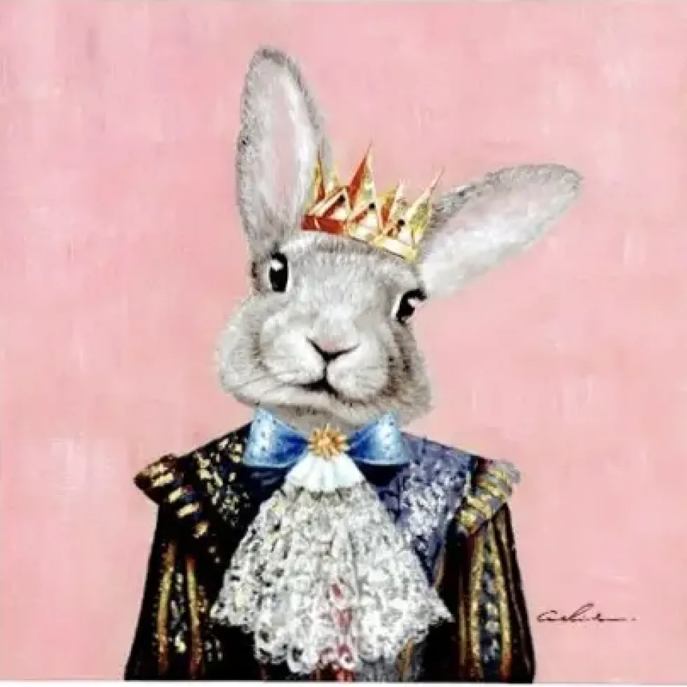 Leinwandbild Prinz Hase Harry Werner Voß 50×50 cm