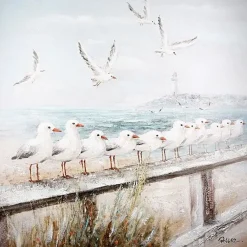 Leinwandbild Seaside Möwen 60×60 cm