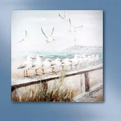 Leinwandbild Seaside Möwen 60×60 cm