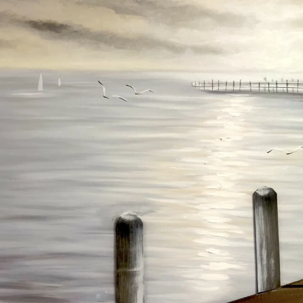 Leinwandbild Steg 75×150 cm