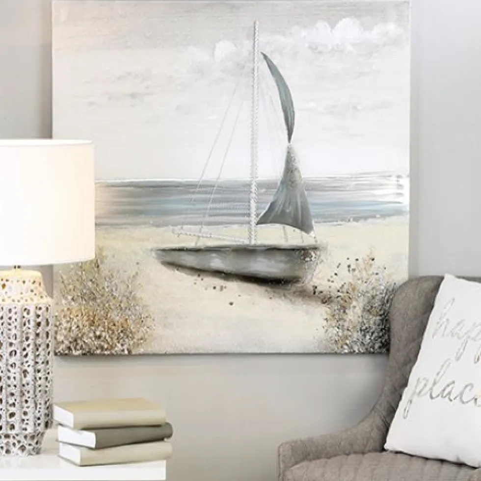 Leinwandbild Wandbild Gestrandet 80×80 cm