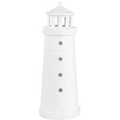 Leuchtturm Deko Räder Design weiß Porzellan Meer als Worte