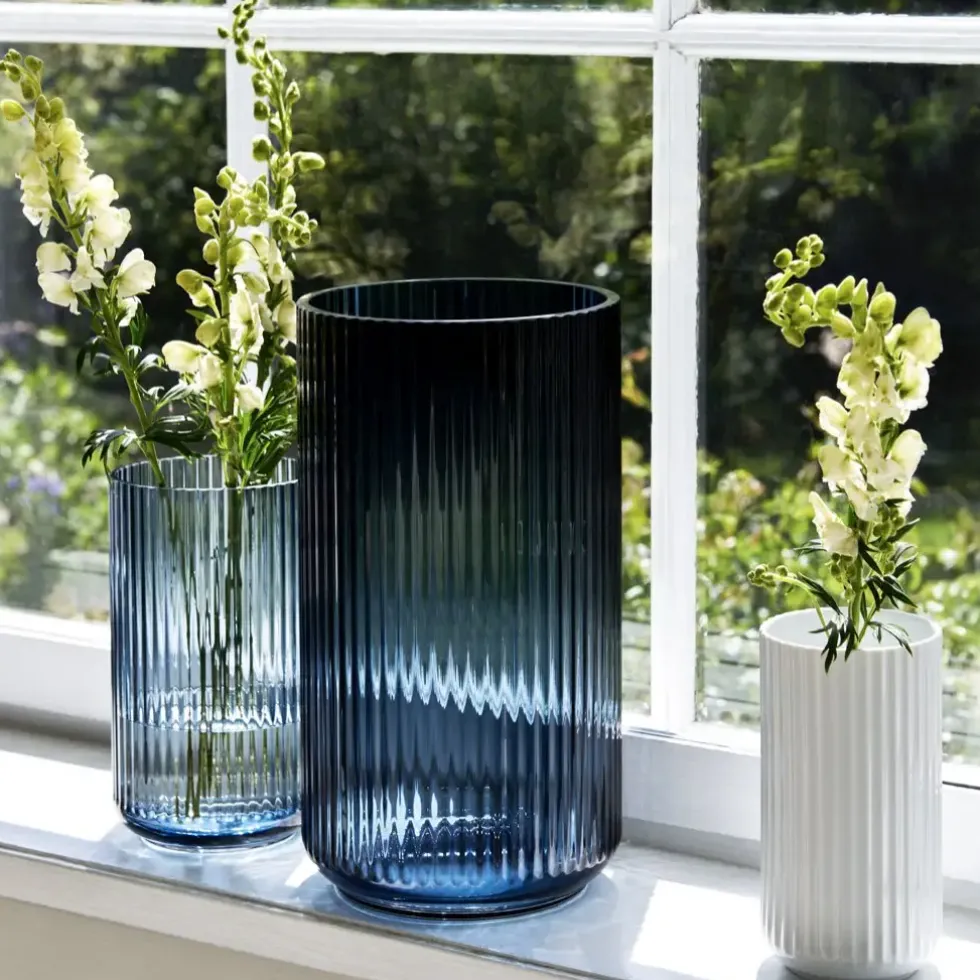 Lyngby Vase Glas blau