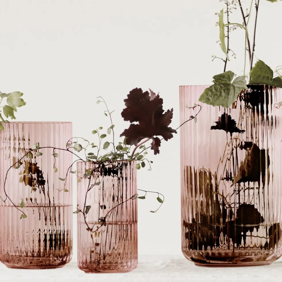 Lyngby Vase Glas burgundy