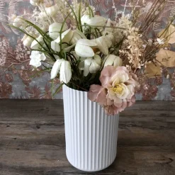 Lyngby Vase Porzellan hellgrau Höhe 25 cm