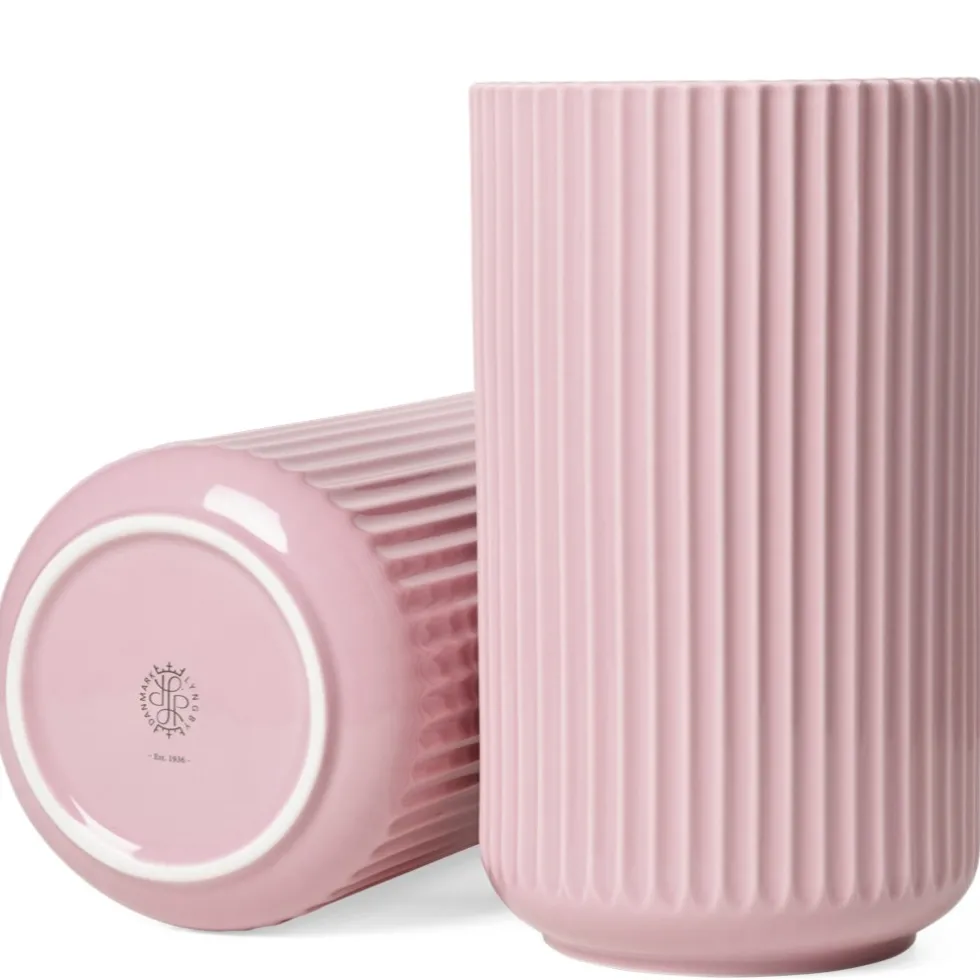 Lyngby Vase Porzellan rosa Höhe 25 cm