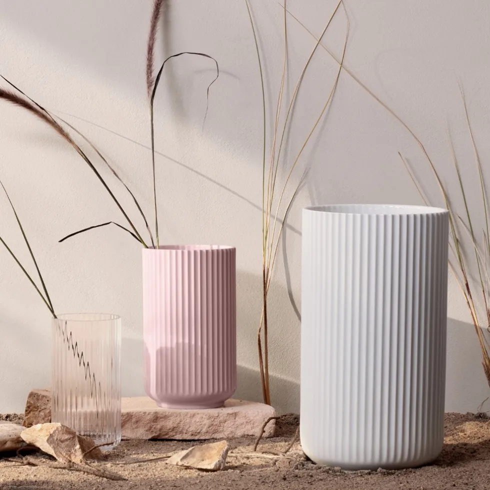 Lyngby Vase Porzellan rosa Höhe 25 cm