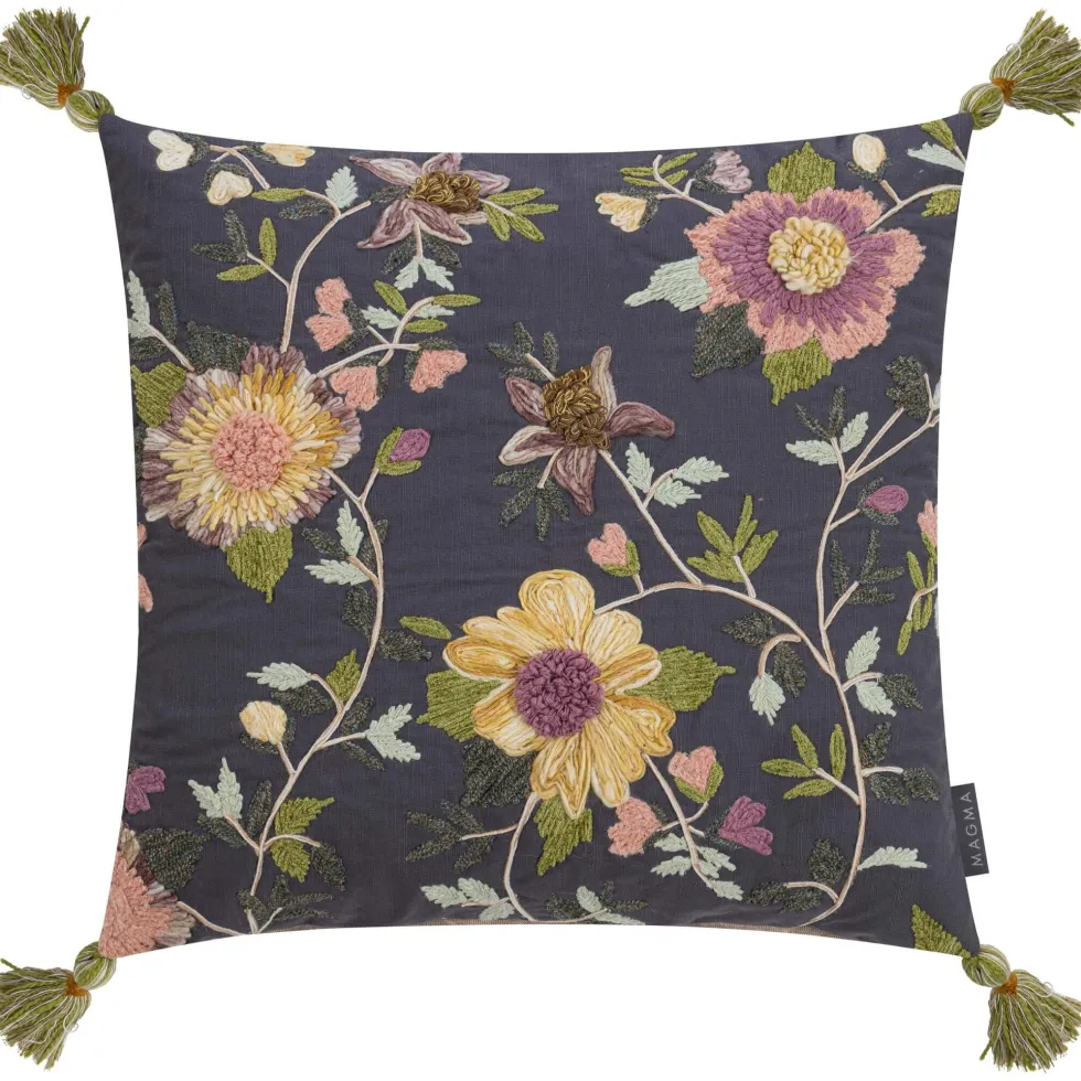 Magma Kissen 50×50 cm Amelia grau mit Quasten