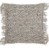 Magma Kissen mit Fransen 45×45 Fringe taupe