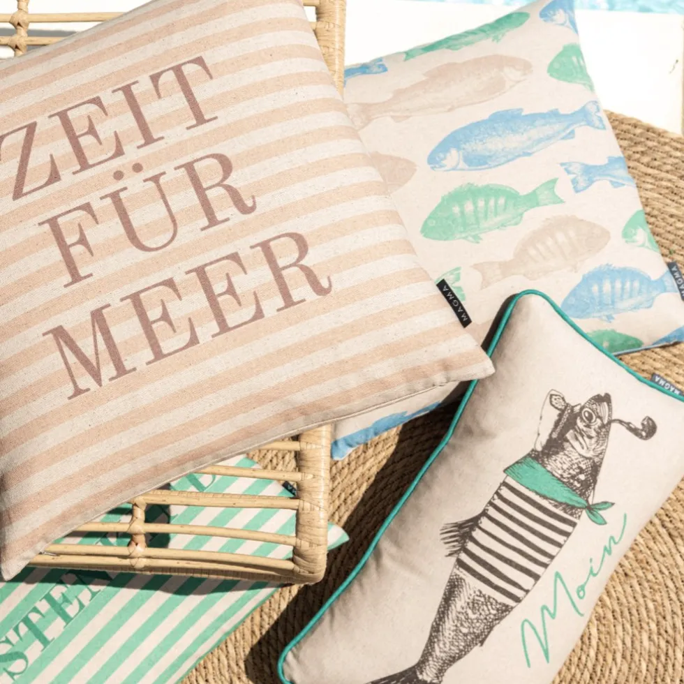 Magma Kissen Wellenzeit Fische 45×45 cm