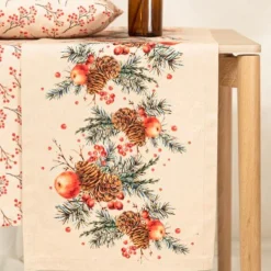 Magma Tischläufer Weihnachten COUNTRY XMAS Apfel natur 40 x 145 cm