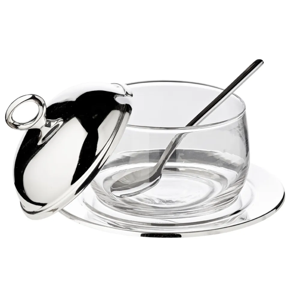 Marmeladenglas Kristallglas silber Jago Edzard D 10 cm