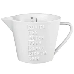 Messbecher Räder Design Deko ZUVIEL DES GUTEN weiß Porzellan 700 ml