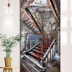 Metallbild 3D Mysterious Staircase 120×70 cm