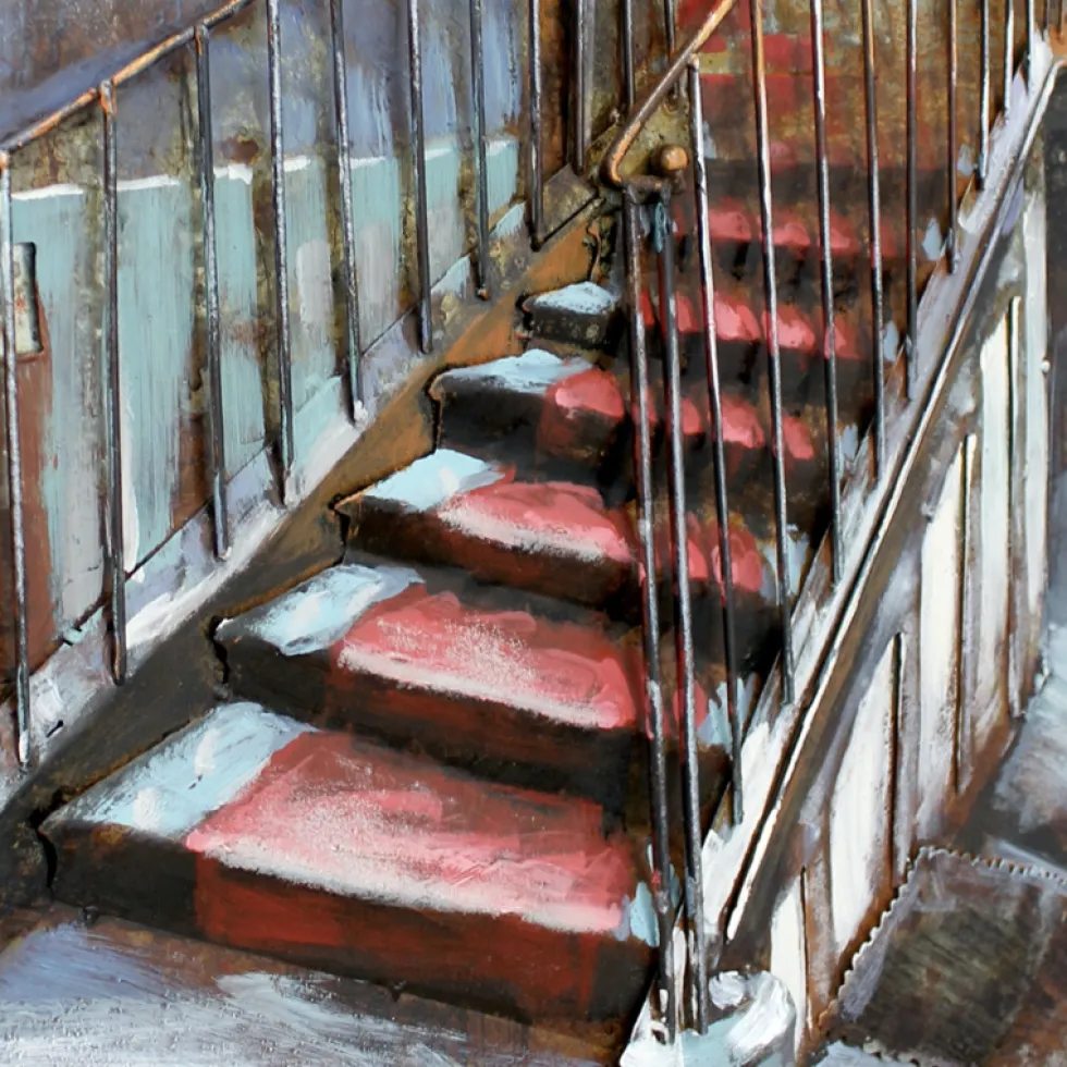 Metallbild 3D Mysterious Staircase 120×70 cm