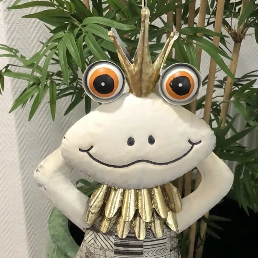 Metall Deko Figur Froschkönig Nobile Höhe 90 cm