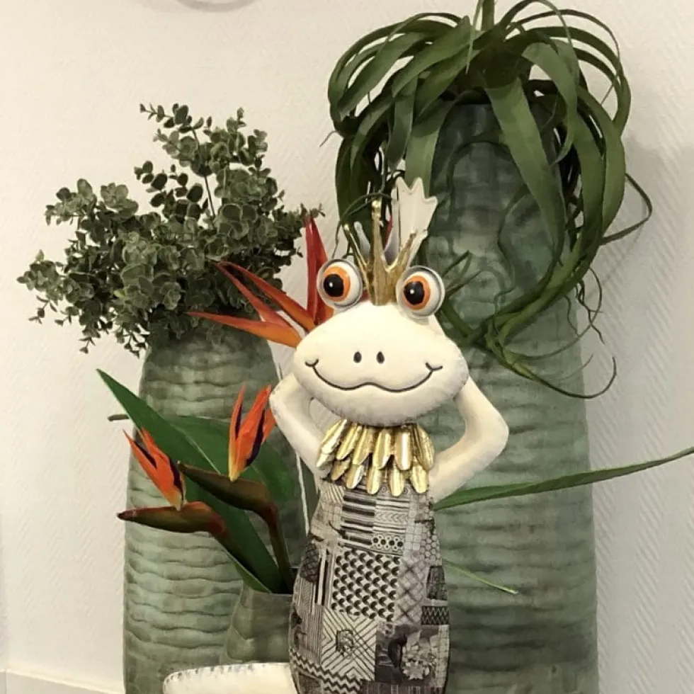 Metall Deko Figur Froschkönig Nobile Höhe 90 cm