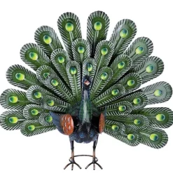 Metall Deko Figur Tier Pfau