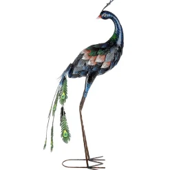 Metall Deko Figur Tier Pfau