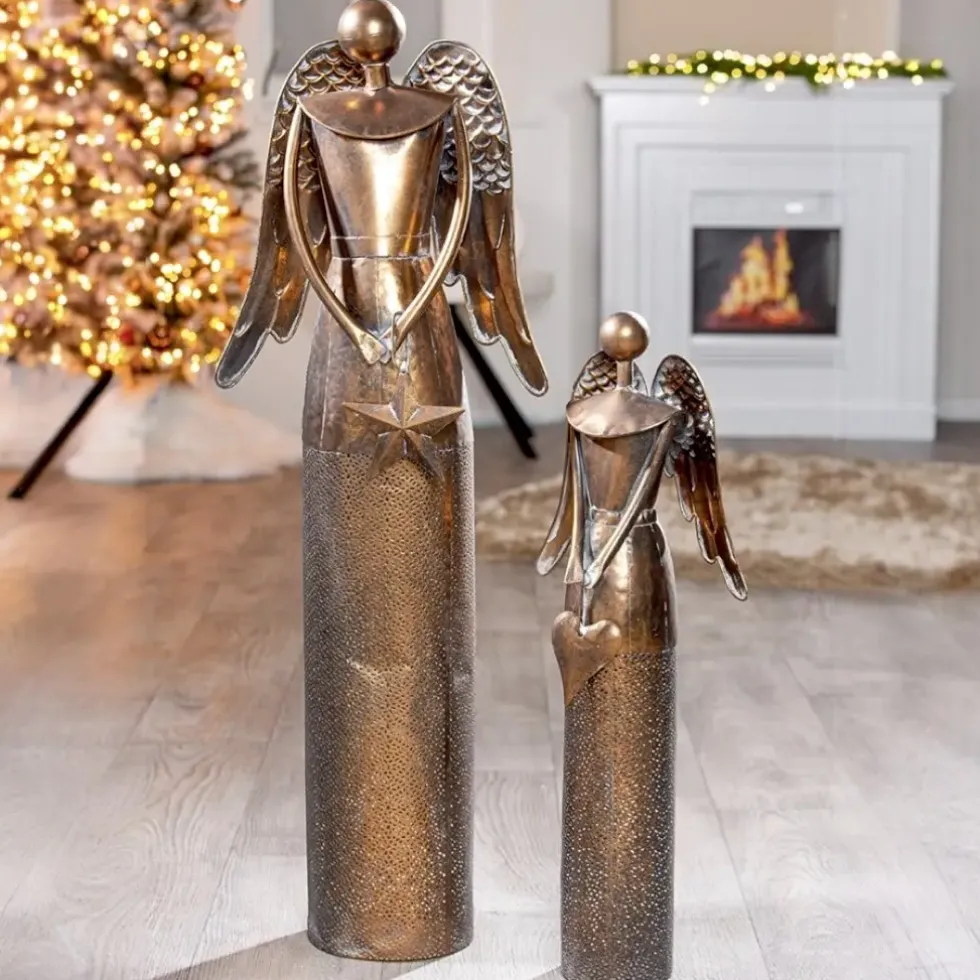 Metall Engel Figur Deko Elea mit Anhänger H 100 | 68 cm