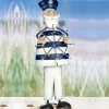 Metallfigur Maritim Kapitän Bjarne mit Steuerrad LED beleuchtet Höhe 43 cm