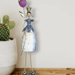 Metallfigur Mädchen SUSI mit Blume Höhe 82 cm