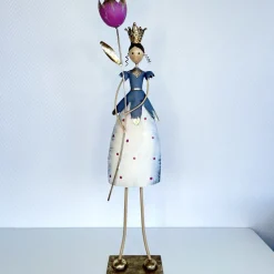 Metallfigur Mädchen SUSI mit Blume Höhe 82 cm