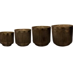 Metall Pflanzkübel XXL outdoor 4er Set Elna gold
