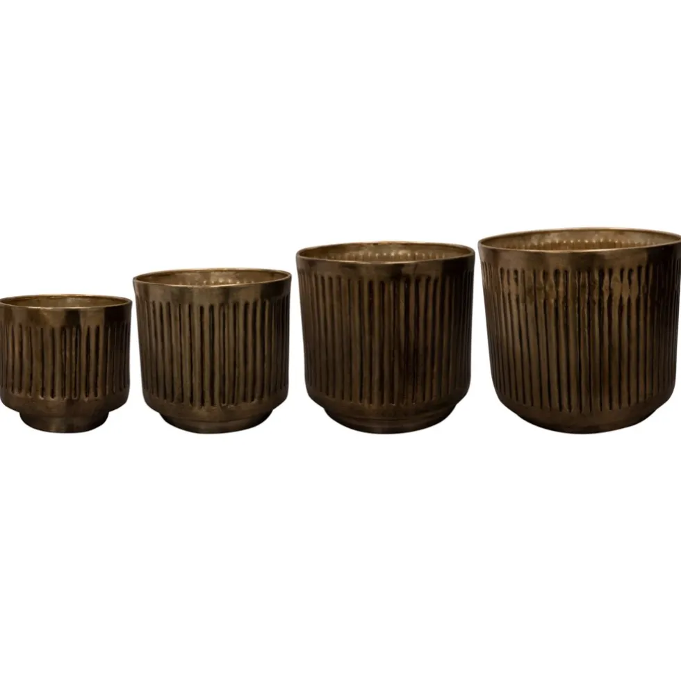 Metall Pflanzkübel XXL outdoor 4er Set Elna gold