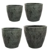Metall Pflanzkübel XXL outdoor Caisa 4er Set petrol