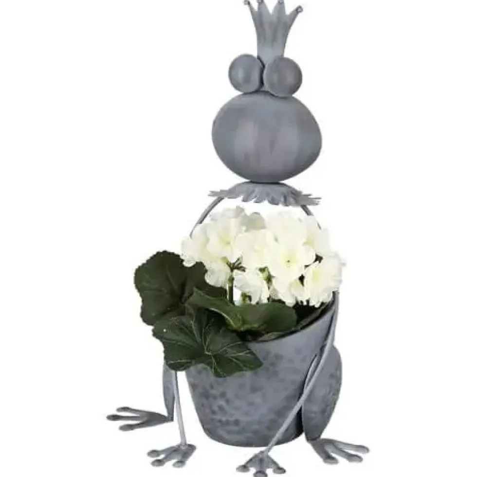 Metall Pflanztopf Froschkönig Deko