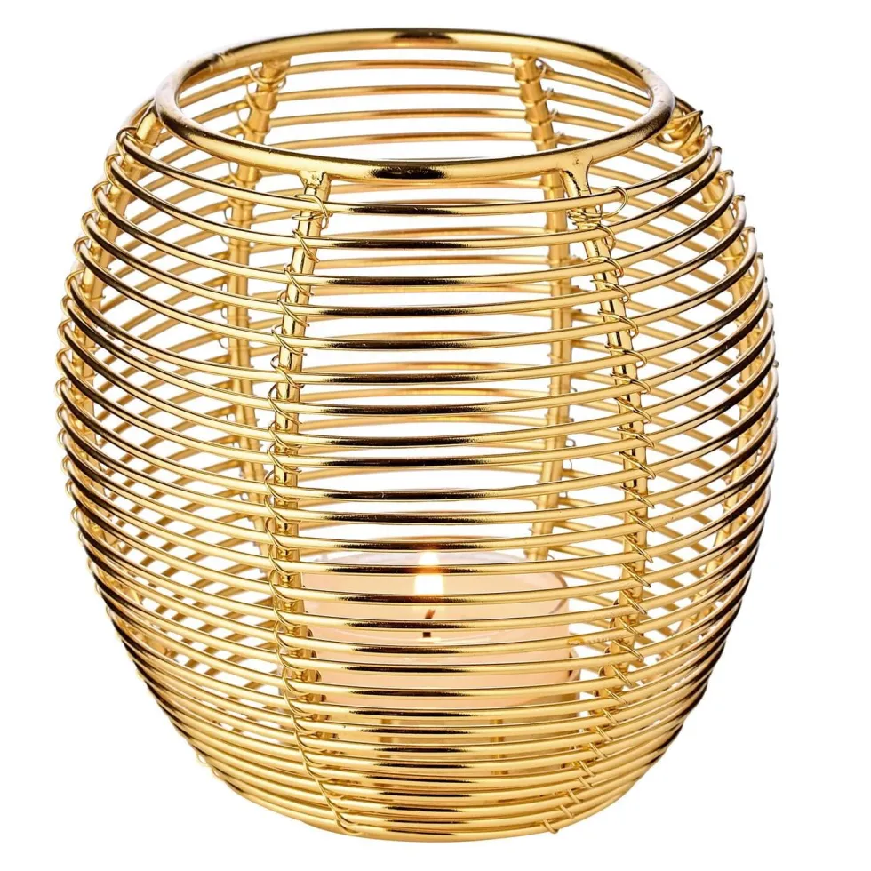 Metall Windlichter gold 2er Set Susi Edzard Höhe 9 cm