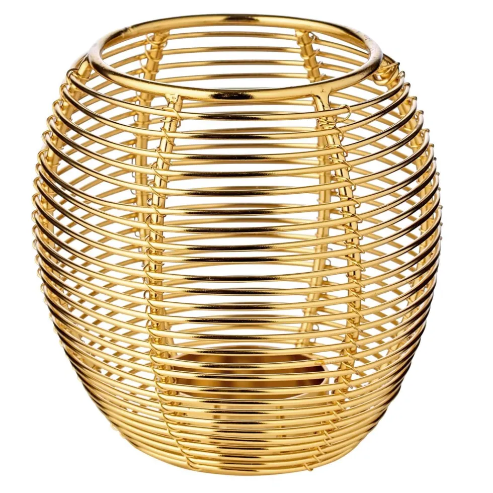 Metall Windlichter gold 2er Set Susi Edzard Höhe 9 cm