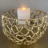 Metall Windlicht Varese gold Durchmesser 28 cm