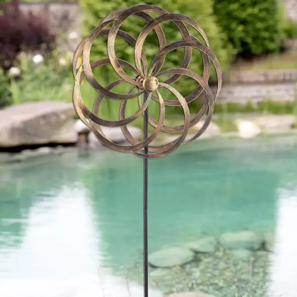 Metall Windrad Garten Spirale kupfer 161×60 cm