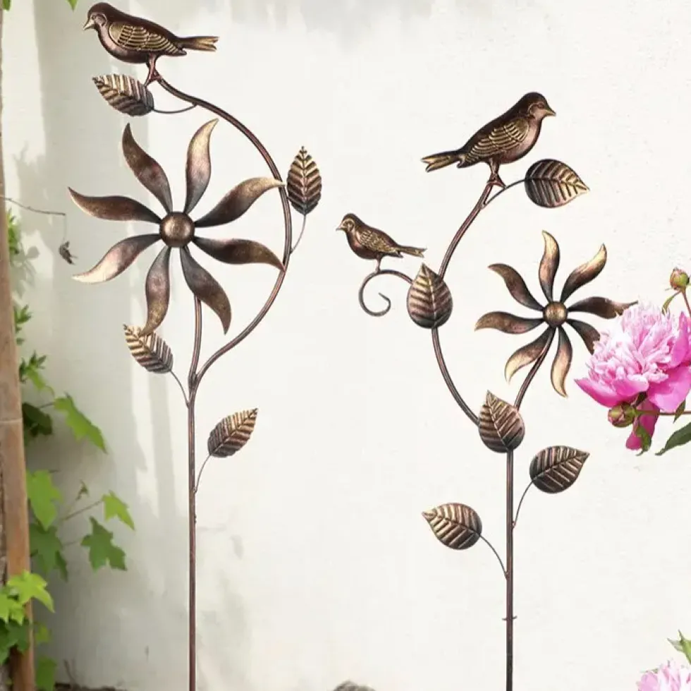 Metall Windräder Garten Vogel kupfer Höhe 152 cm