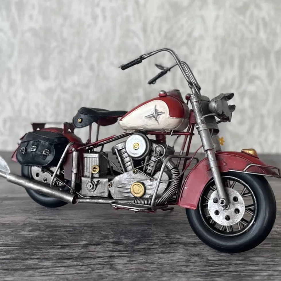Modell Motorrad Touring rot Höhe 24 cm