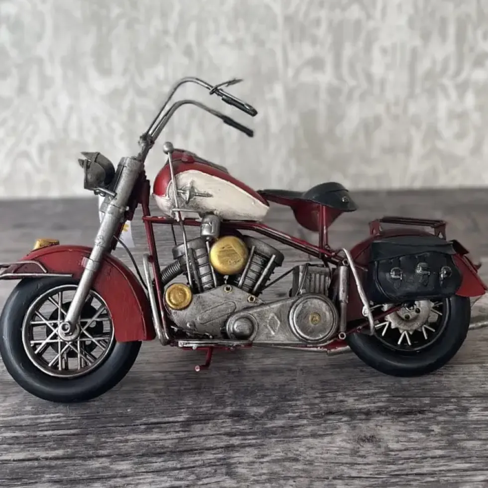 Modell Motorrad Touring rot Höhe 24 cm