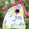 Nistkasten zum Aufhängen bunt Das Leben ist schön Vogelvilla Höhe 23 cm