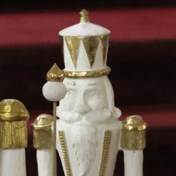 Nussknacker Figur Egon weiß gold Werner Voß