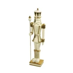 Nussknacker Figur Egon weiß gold Werner Voß