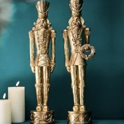 Nussknacker Figur gold Eugen Werner Voß Höhe 52 cm